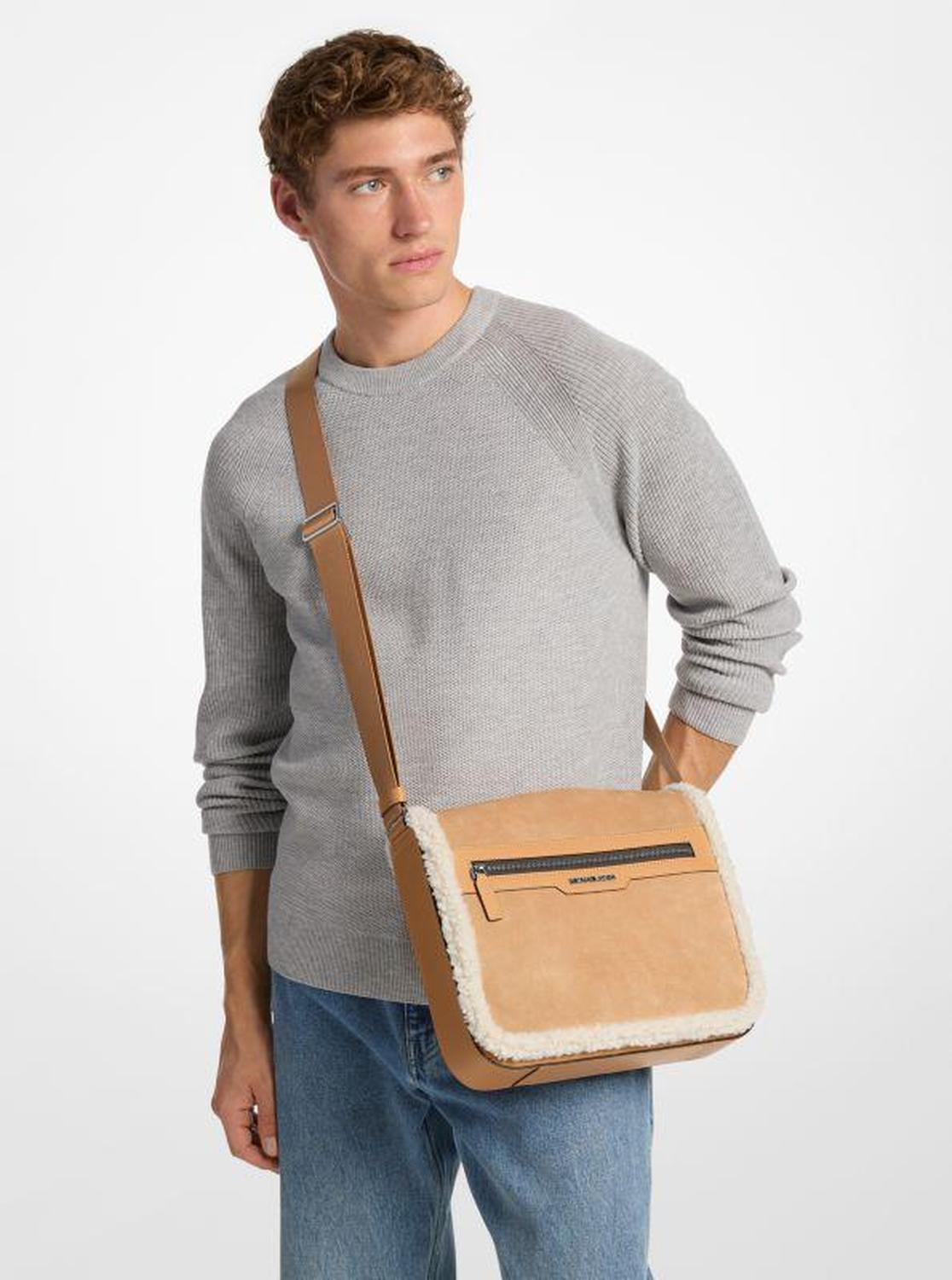Cooper Suede and Sherpa Messenger Bag