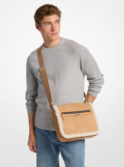 Cooper Suede and Sherpa Messenger Bag