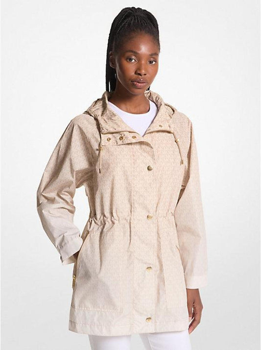 Ombré Logo Print Ciré Anorak