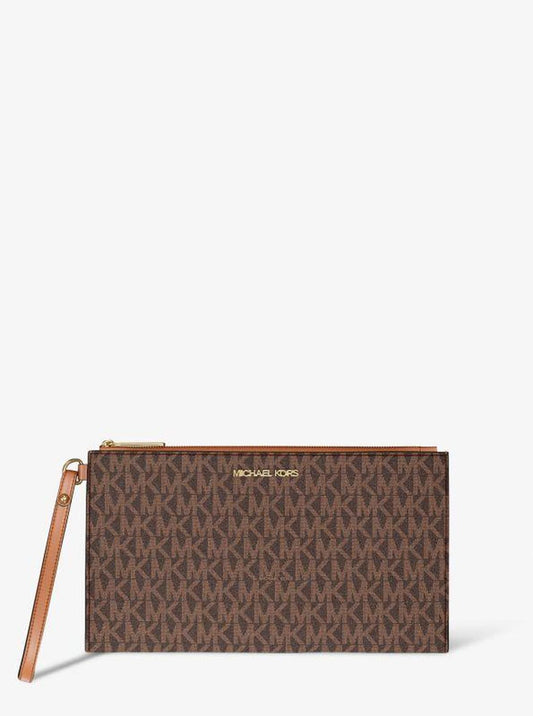 Jet Set Large Signature Logo Wristlet