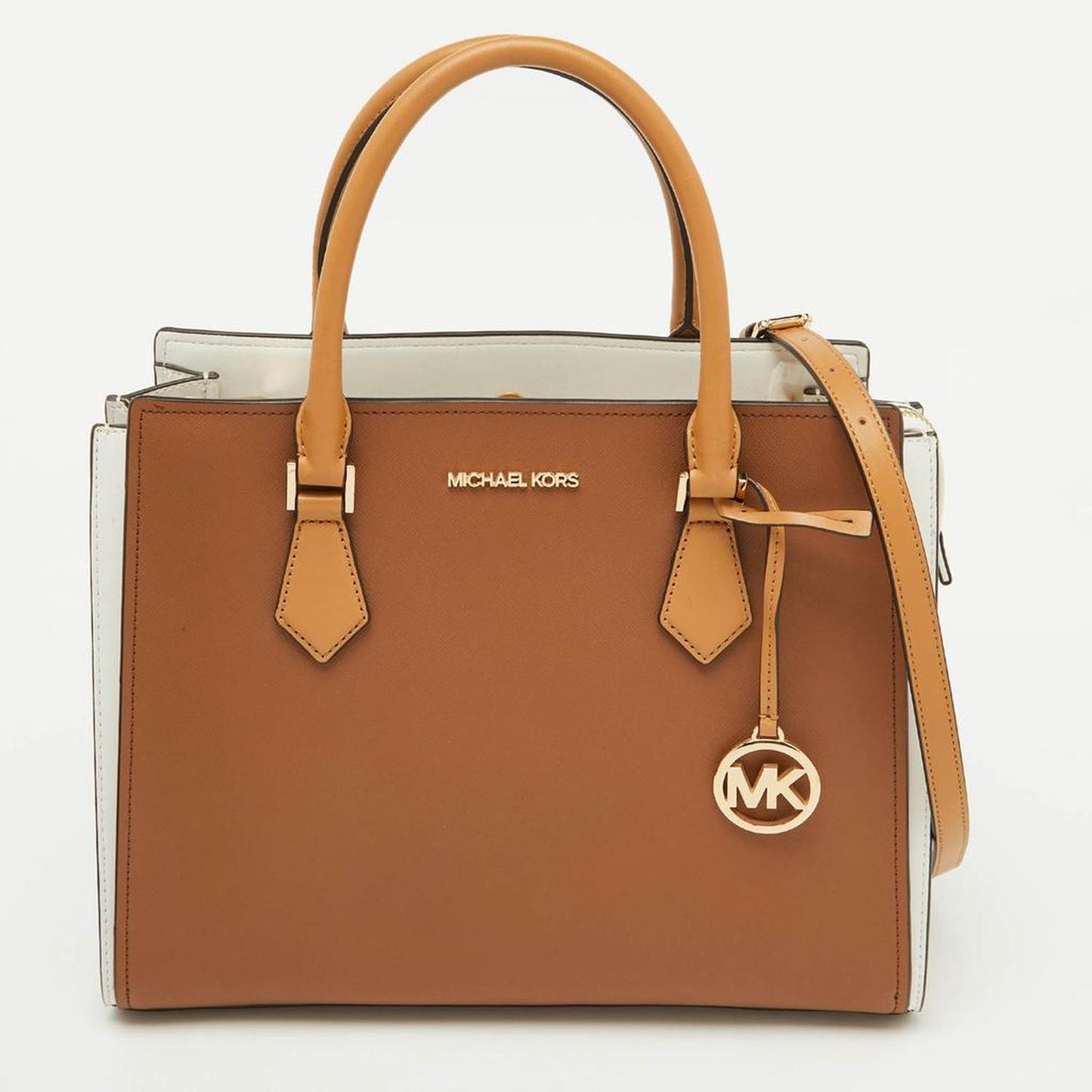 Brown/white Leather Large Hope Tote
