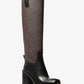 Houston Signature Logo and Leather Block Heel Boot