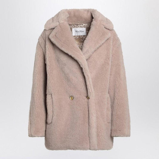 Women's Teddy Bear Icon Coat Short Sand In Alpaca And Wool
