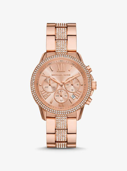 Oversized Brynn Pavé Rose Gold-Tone Watch