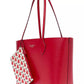Bleecker Pixelated Hearts Pop Print Crossgrain Leather Medium Tote with Removable Pouch