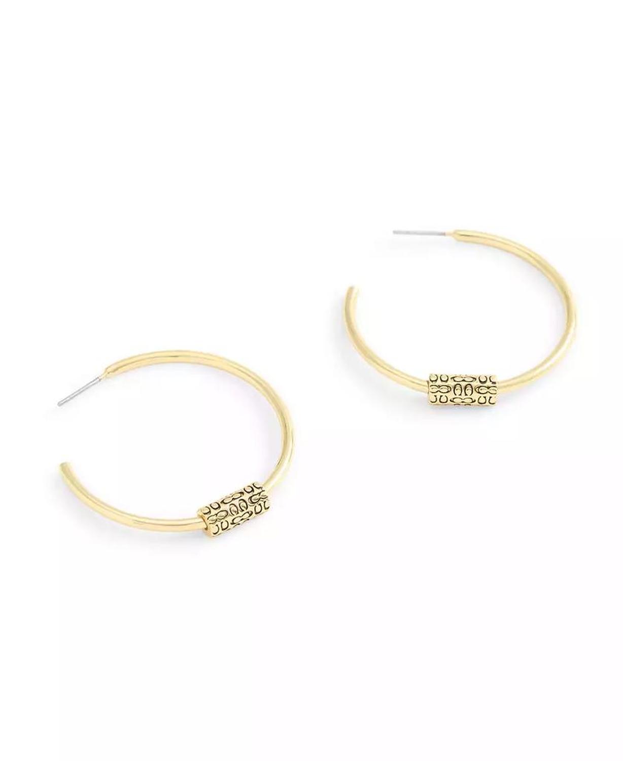 Large Signature Quilted Tube Hoop Earrings