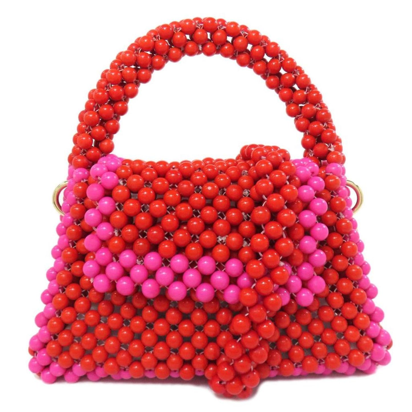 pink Color Beads Handbag (Pre-Owned)