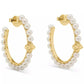 Imitation Pearl and Cubic Zirconia Hoop Earrings