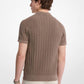 Cotton Knit Zip Polo Shirt