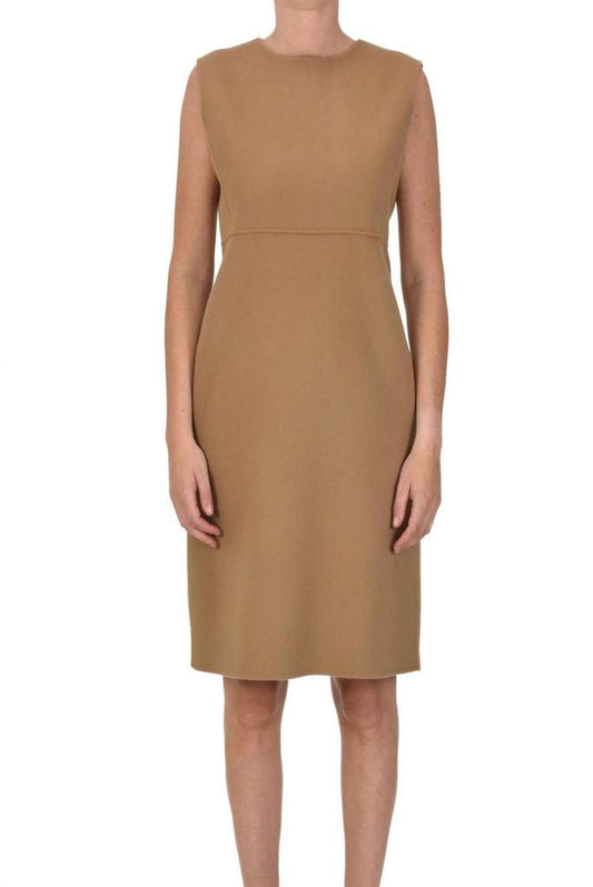 Crimea Virgin Wool Dress In Camel