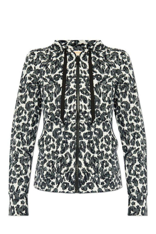 Michael Michael Kors Leopard Printed Zip-Up Hoodie