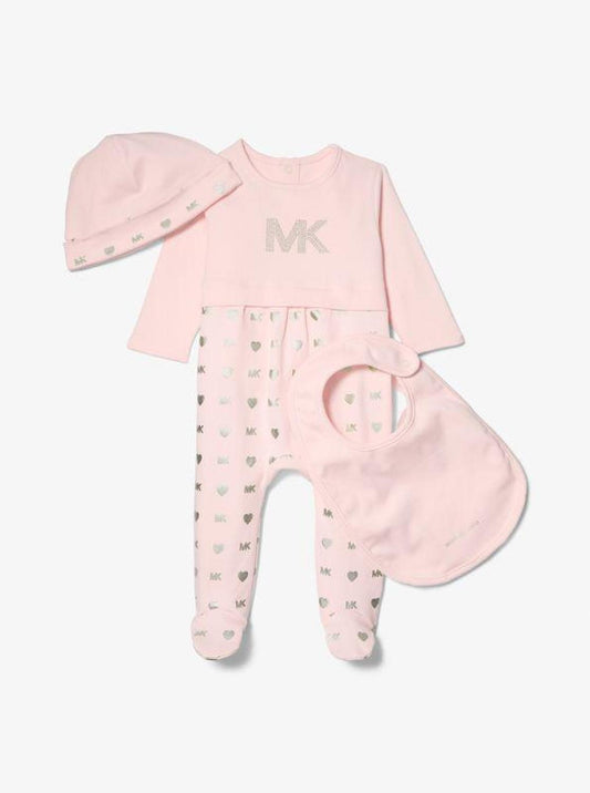 3-Piece Embellished Cotton Onesie Baby Gift Set