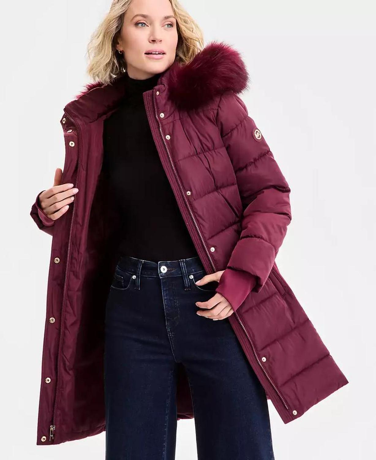 Women's Faux-Fur-Trim Hooded Puffer Coat, Exclusively at Macy's