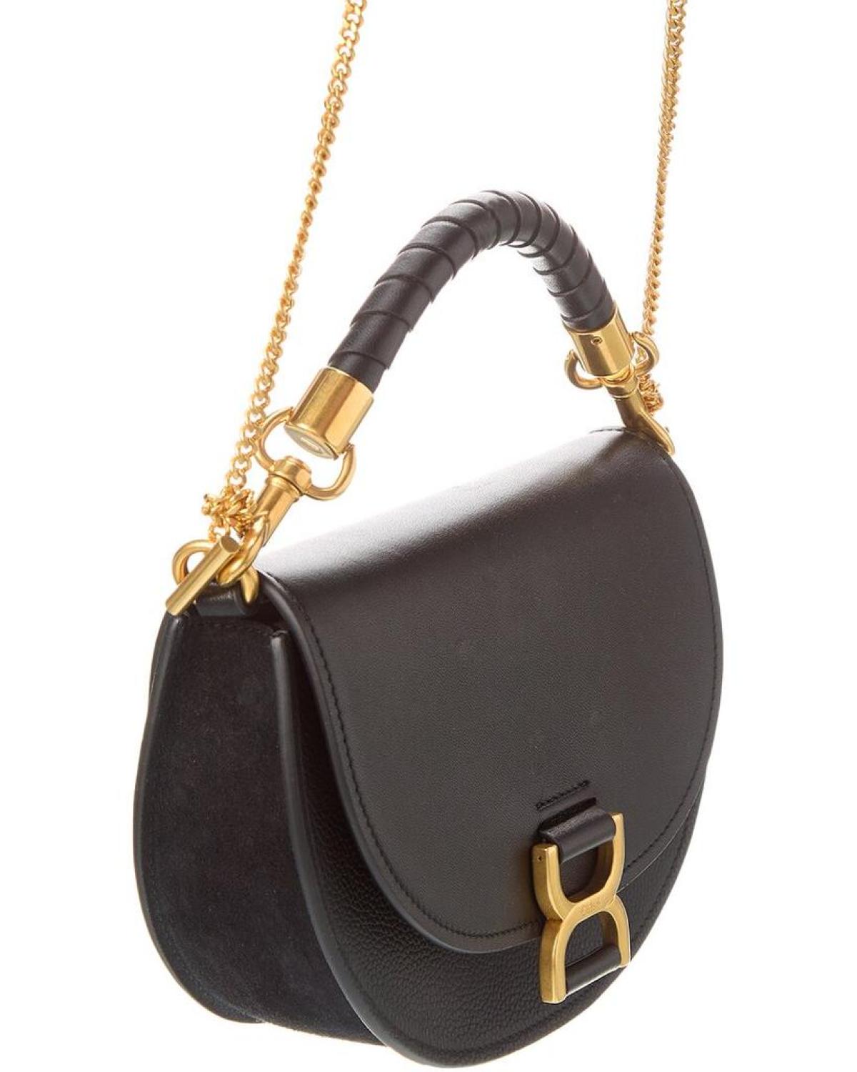 Chloé Marcie Chain Flap Leather & Suede Shoulder Bag