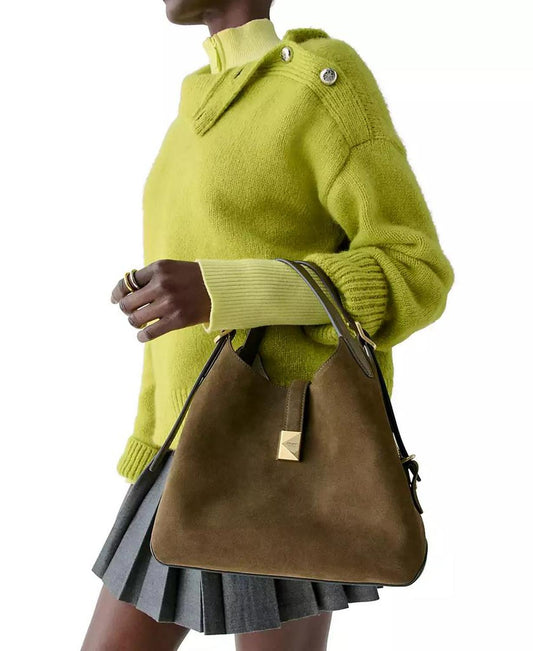 Deco Suede Crossbody Tote Bag