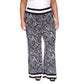Plus Size Zebra-Print Striped-Border Pants