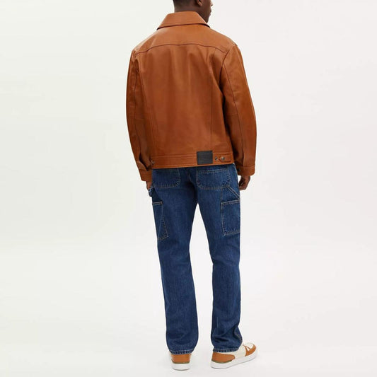 Coach Outlet Leather Trucker Jacket