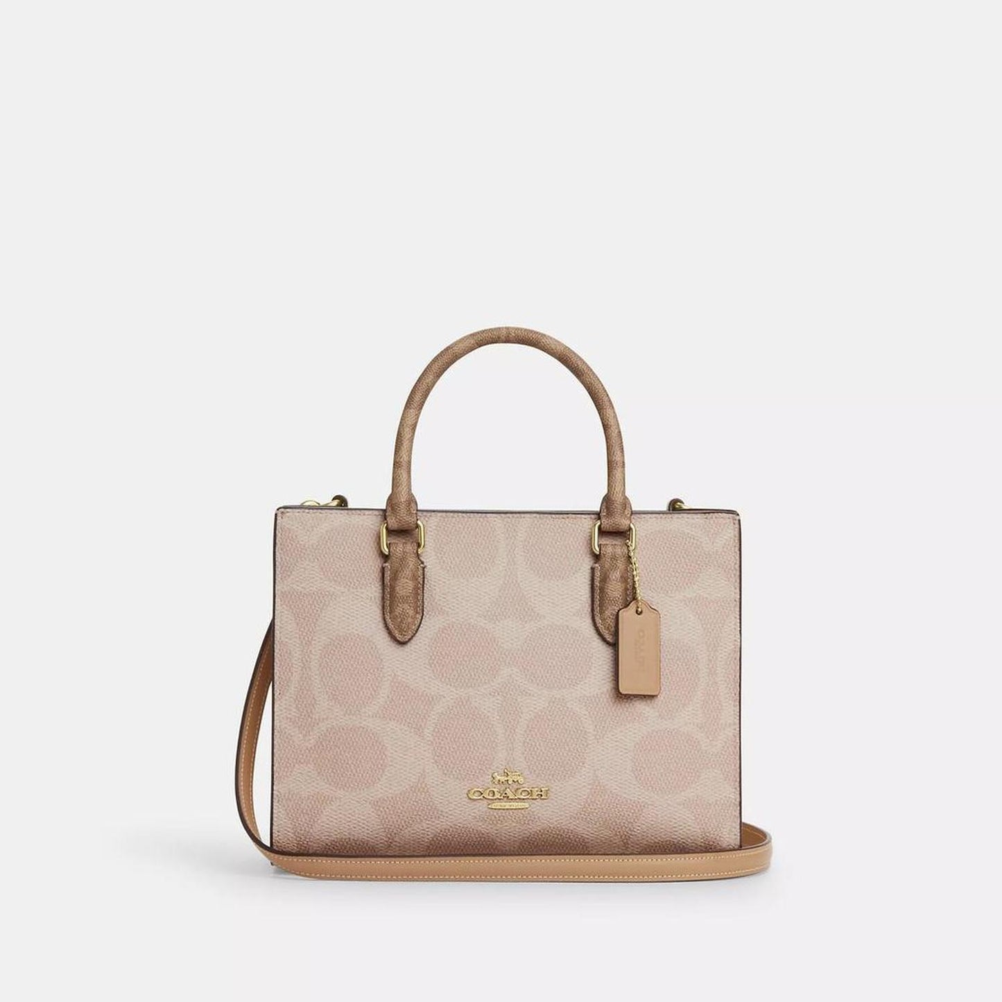 Maggie Small Tote Bag In Blocked Signature Canvas