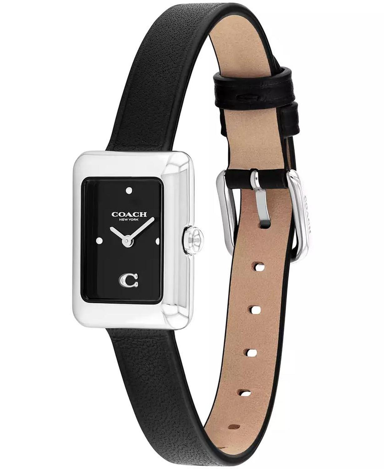 Women's Mara Black Leather Strap Watch, 19 x 26mm