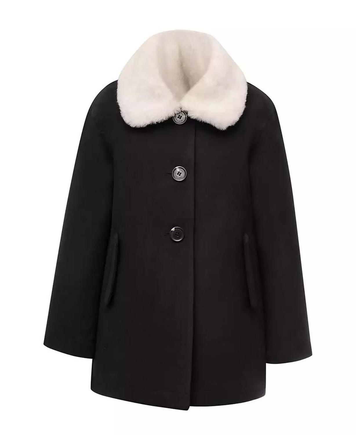 Toddler & Little Girls Faux Wool Jacket