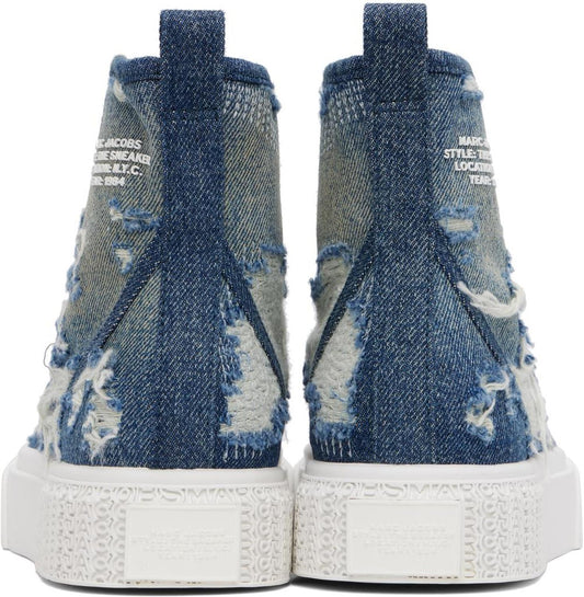 Blue 'The Rip And Repair' Denim High Top Sneakers