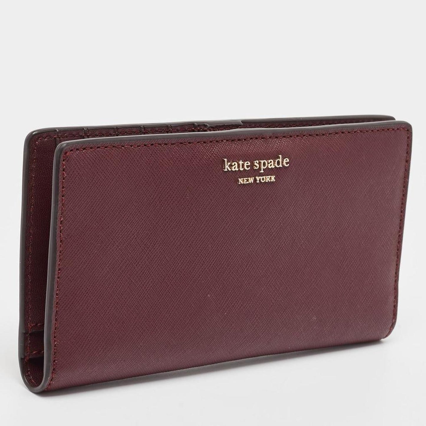 Kate Spade Burgundy Saffiano Leather Leila Continental Wallet