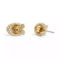 Women's Faux Stone Signature C Pave Turnlock Stud Earrings