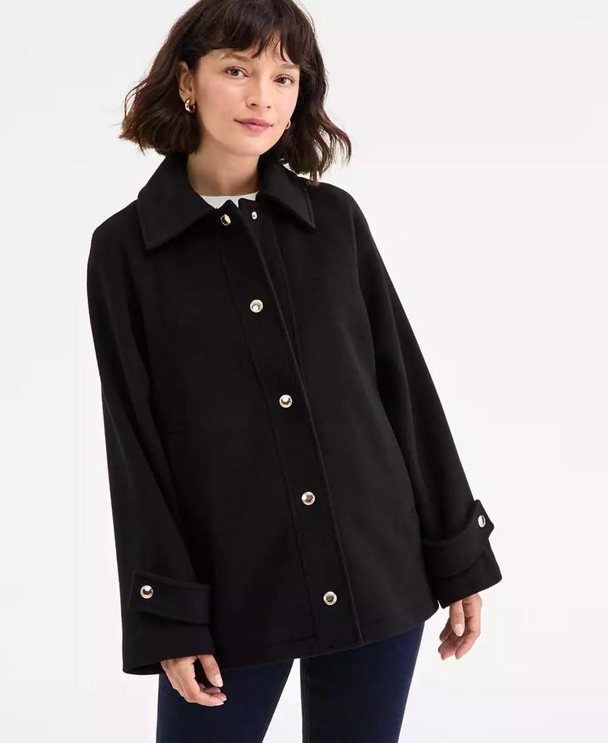 Women's Collared Button-Front Coat, Exclusively at Macy's