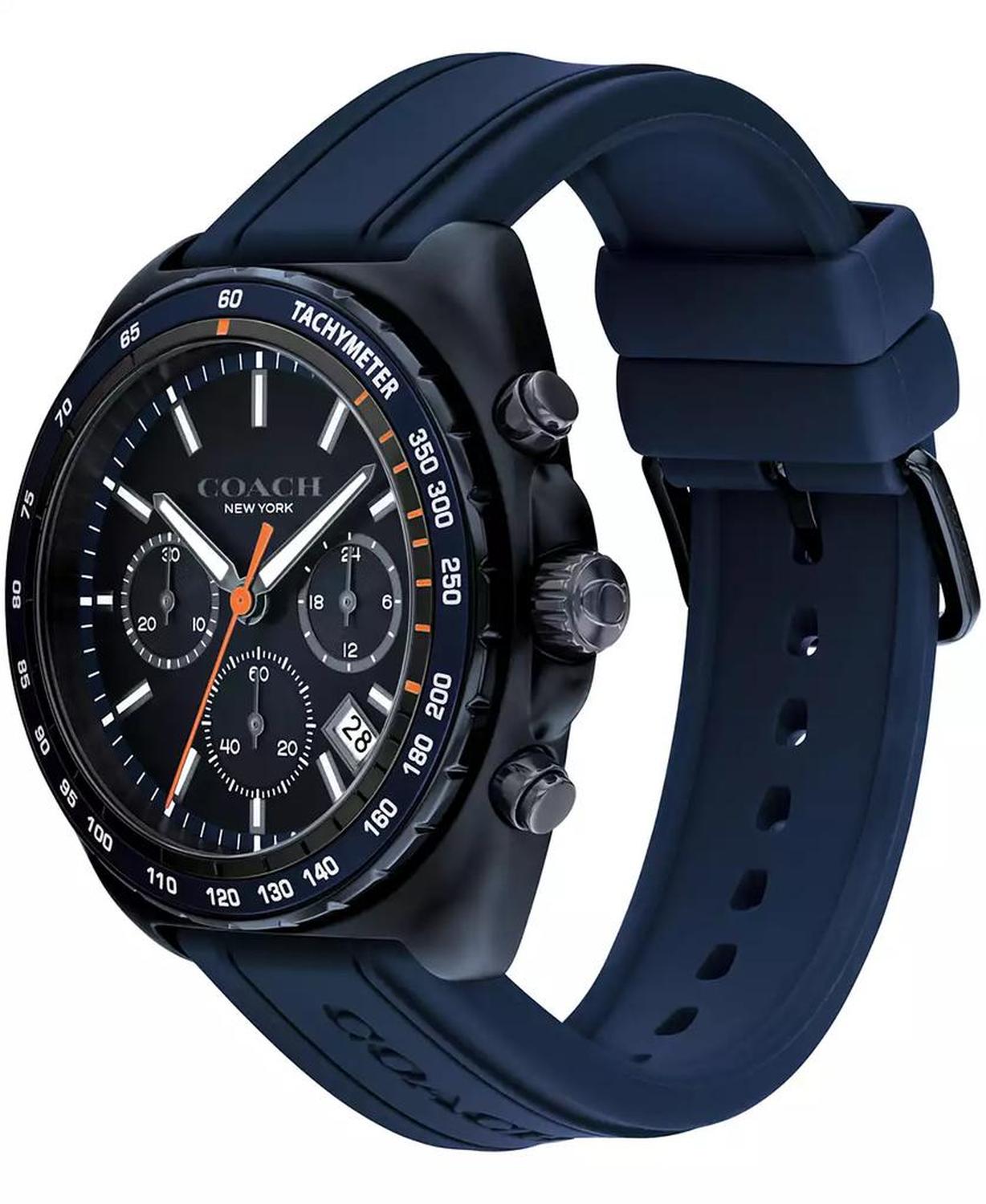 Men's Charter Blue Silicone Strap Watch 44.5mm