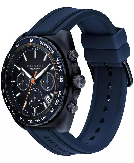 Men's Charter Blue Silicone Strap Watch 44.5mm