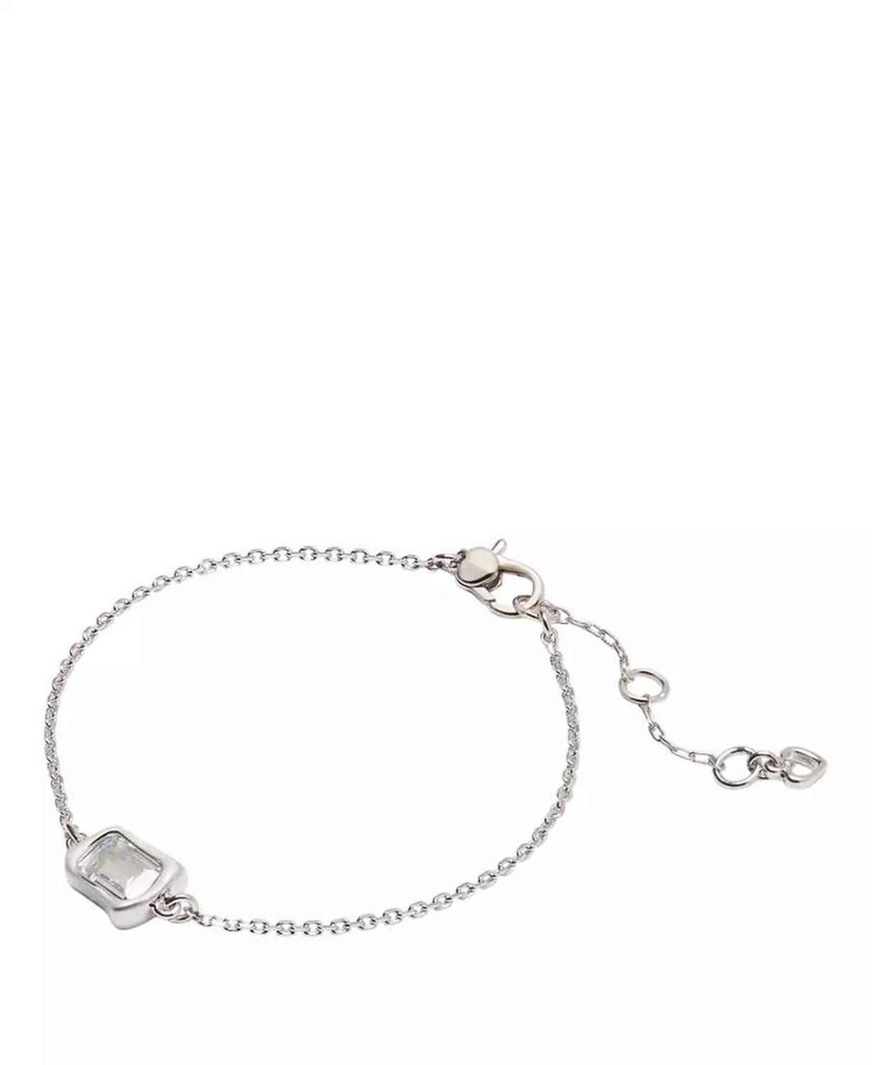 Cubic Zirconia Molten Glass Solitaire Bracelet (also in Silver-Tone)