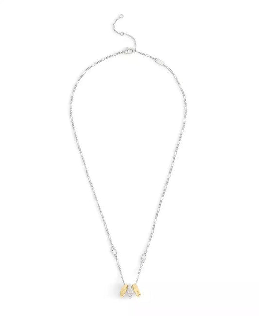 Two-Tone Signature Signet Rondelle Pendant Necklace