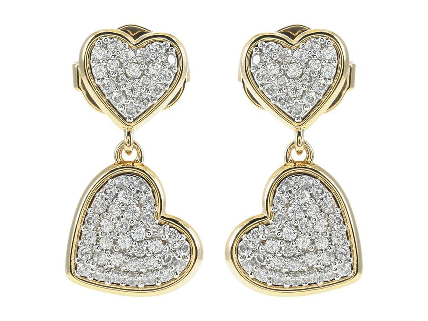 Heart Pave Drop Earrings