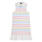 Striped Stretch Mesh Polo Dress (Big Kid)