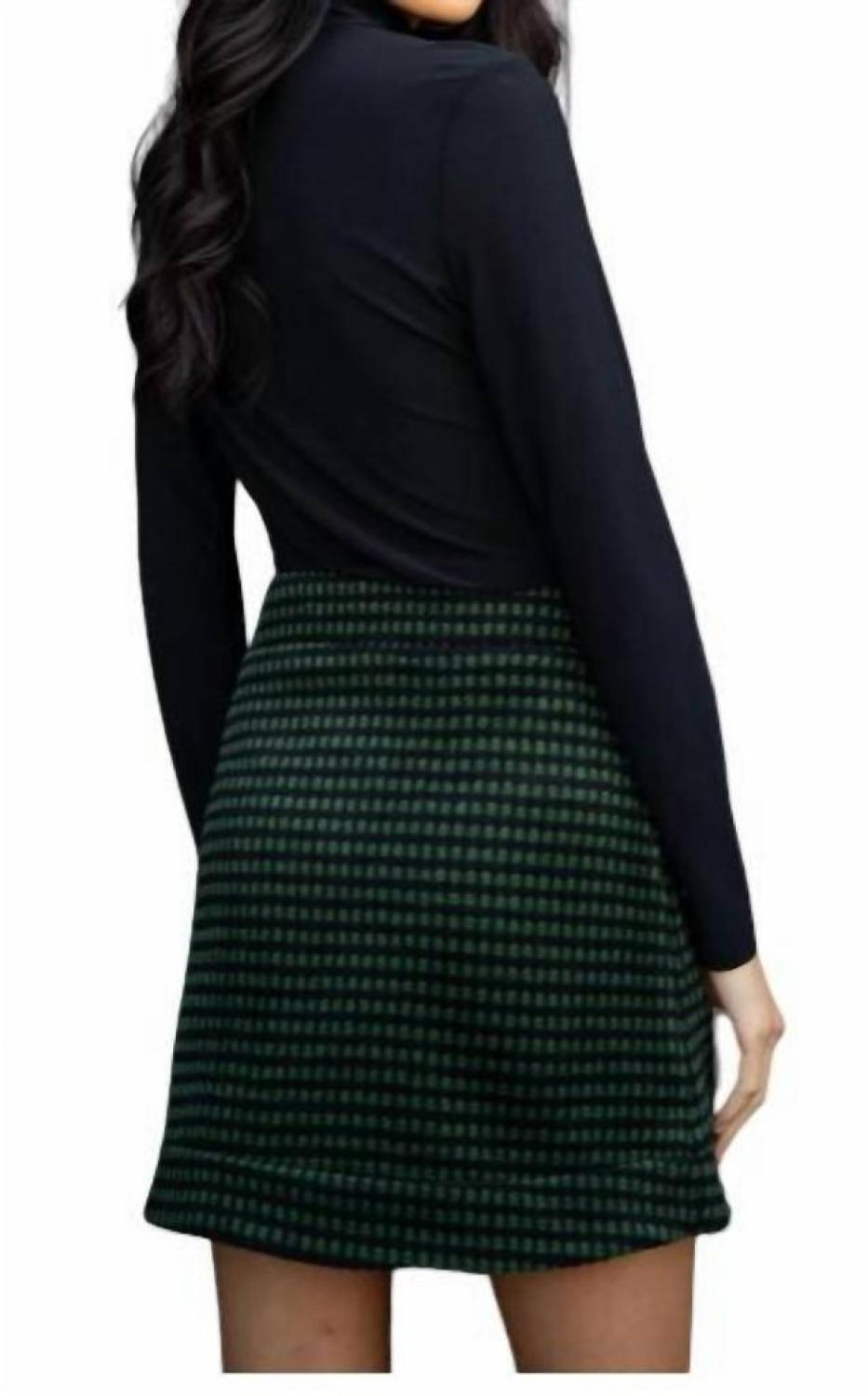 Dally Mini Skirt In Green Dot