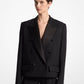 Double Crepe Sablé Double-Breasted Cropped Jacket