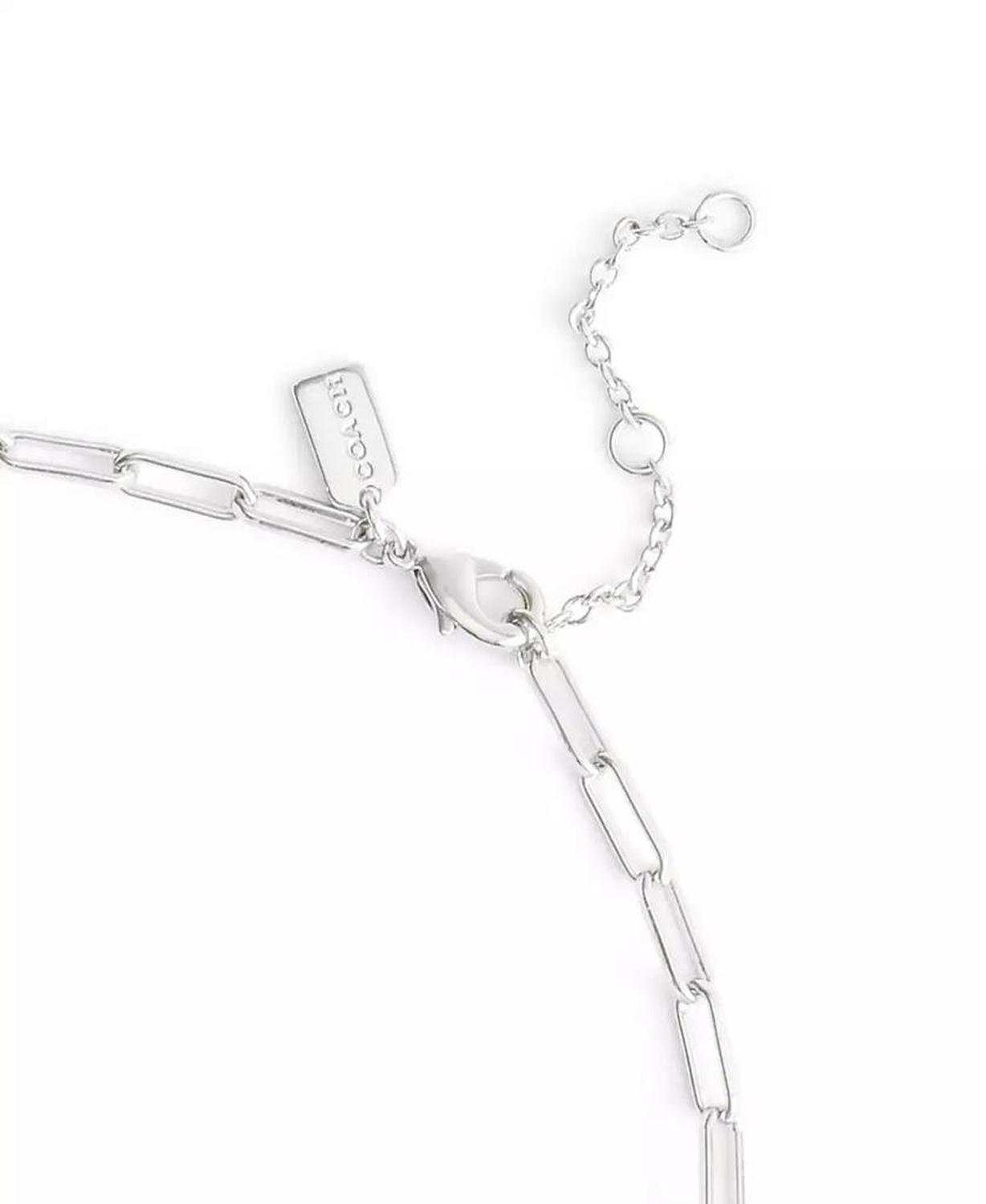 Rhodium Plated Hangtag Pendant Necklace