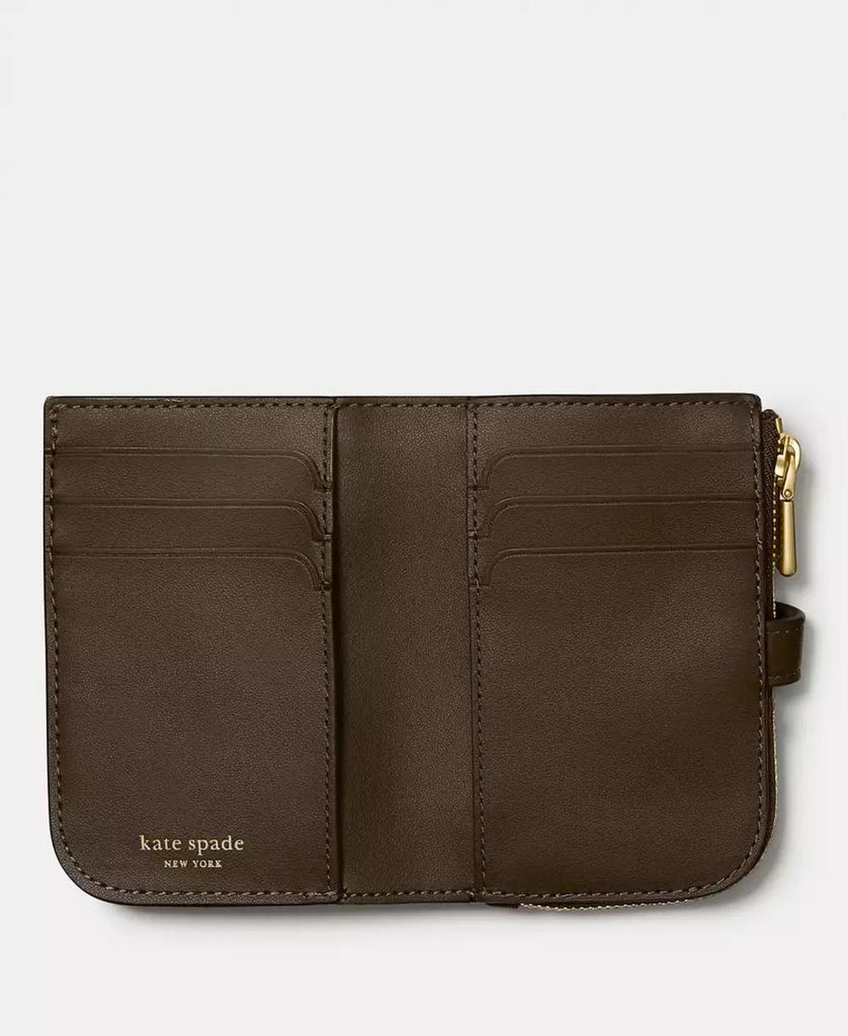 Deco Pebbled Leather Compact Wallet