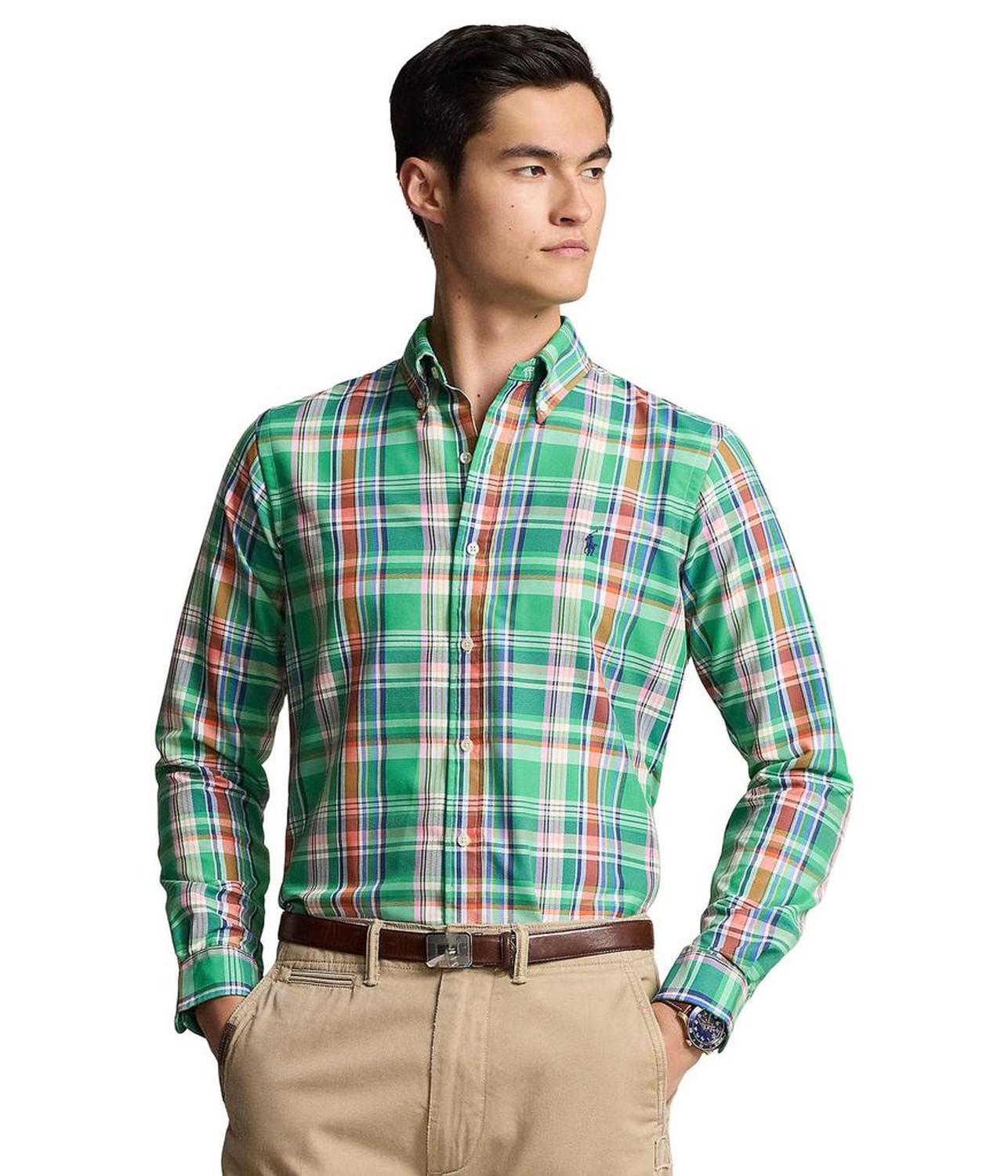 Classic Fit Plaid Oxford Shirt