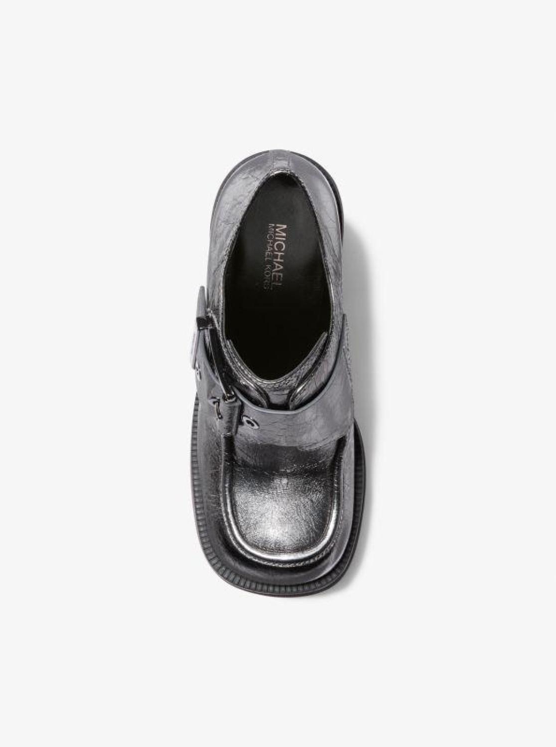 Colby Crackled Metallic Leather Platform Loafer