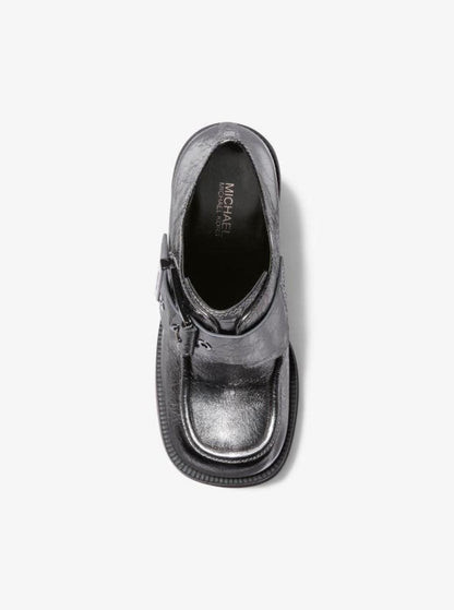 Colby Crackled Metallic Leather Platform Loafer