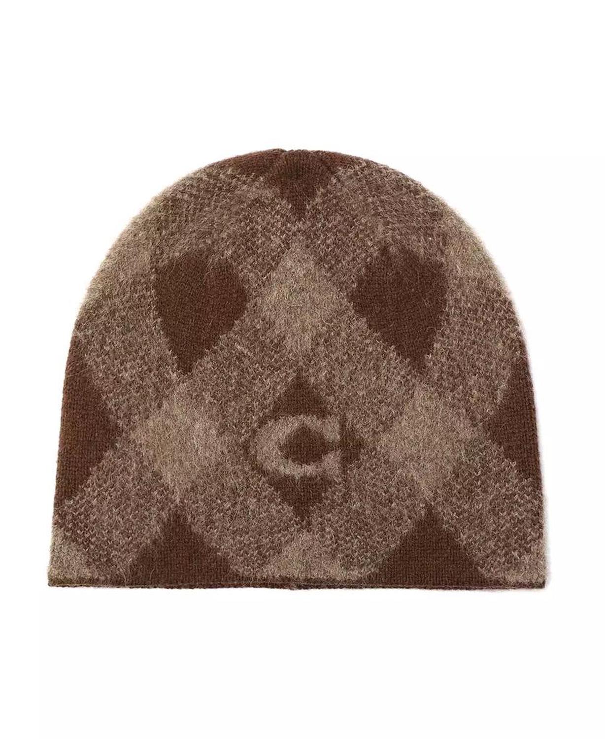 Argyle Knit Stretch-Fit Beanie