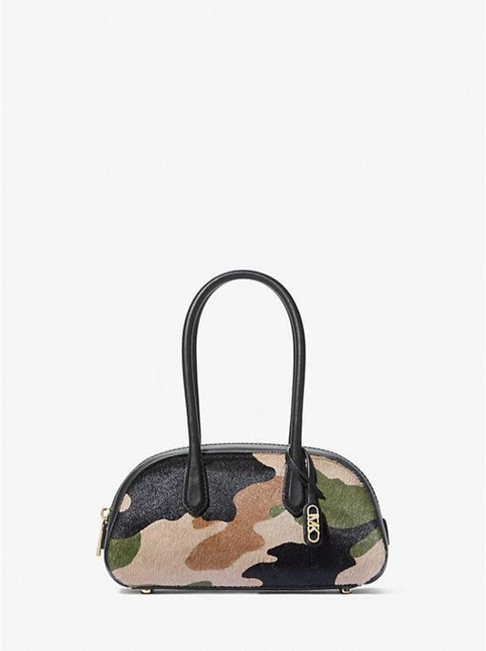 Lulu Small Camouflage Print Calf Hair Satchel