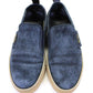 Max Mara Womens Low Top Slip On Sneakers Navy Blue Suede
