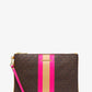 Large Logo Stripe Zip Pouch