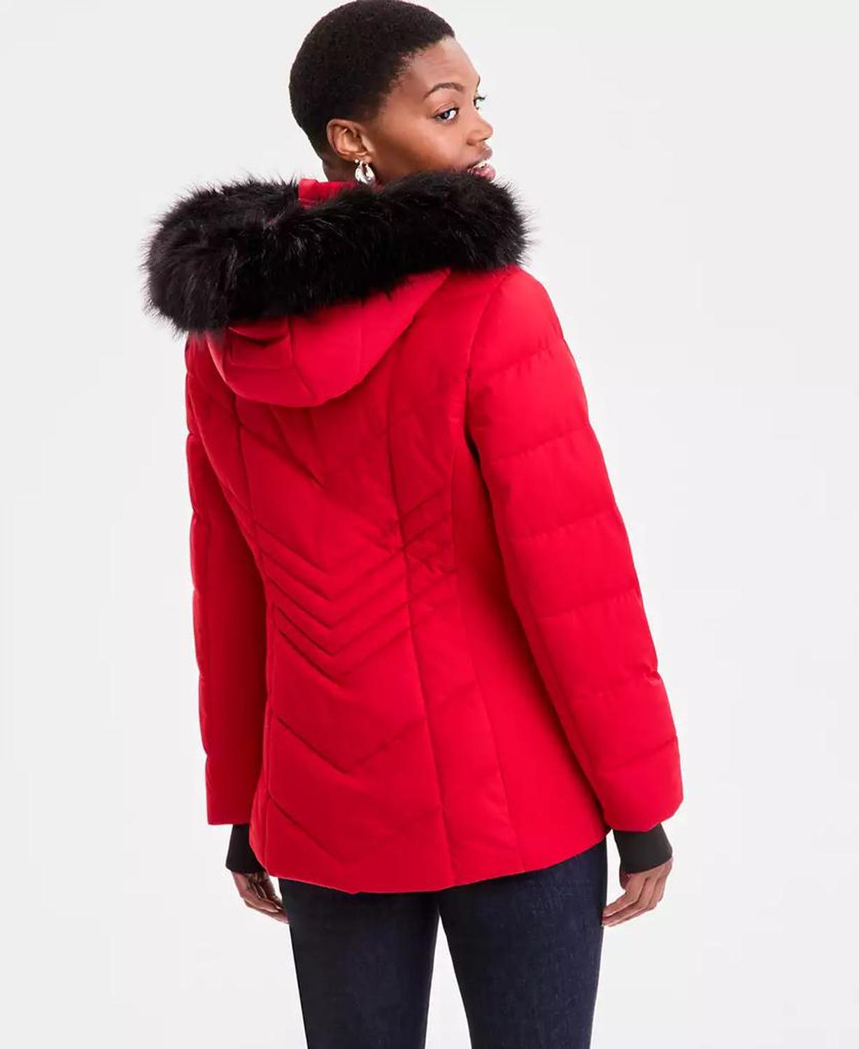 Women's Faux-Fur-Trim Hooded Puffer Coat, Exclusively at Macy's