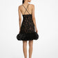Hand-Embroidered Floral Lace and Fringe Cocktail Shaker Dress