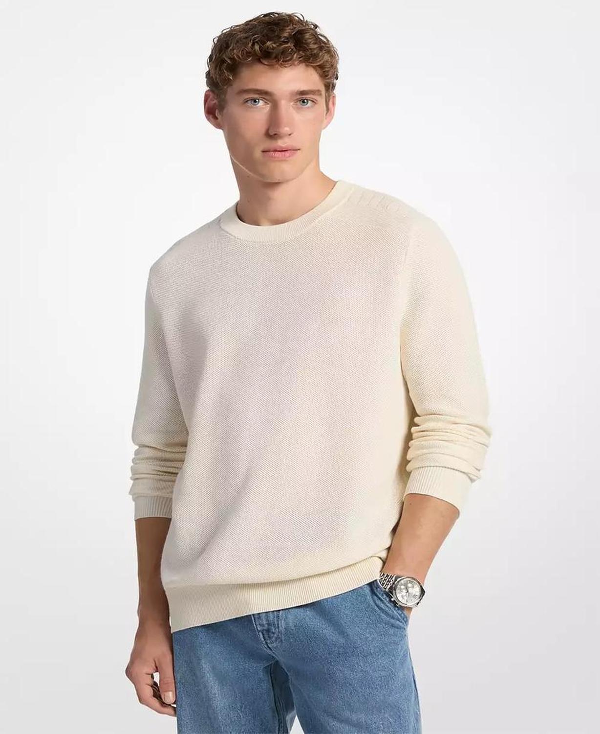Men's Mouline Textured Crewneck Sweater