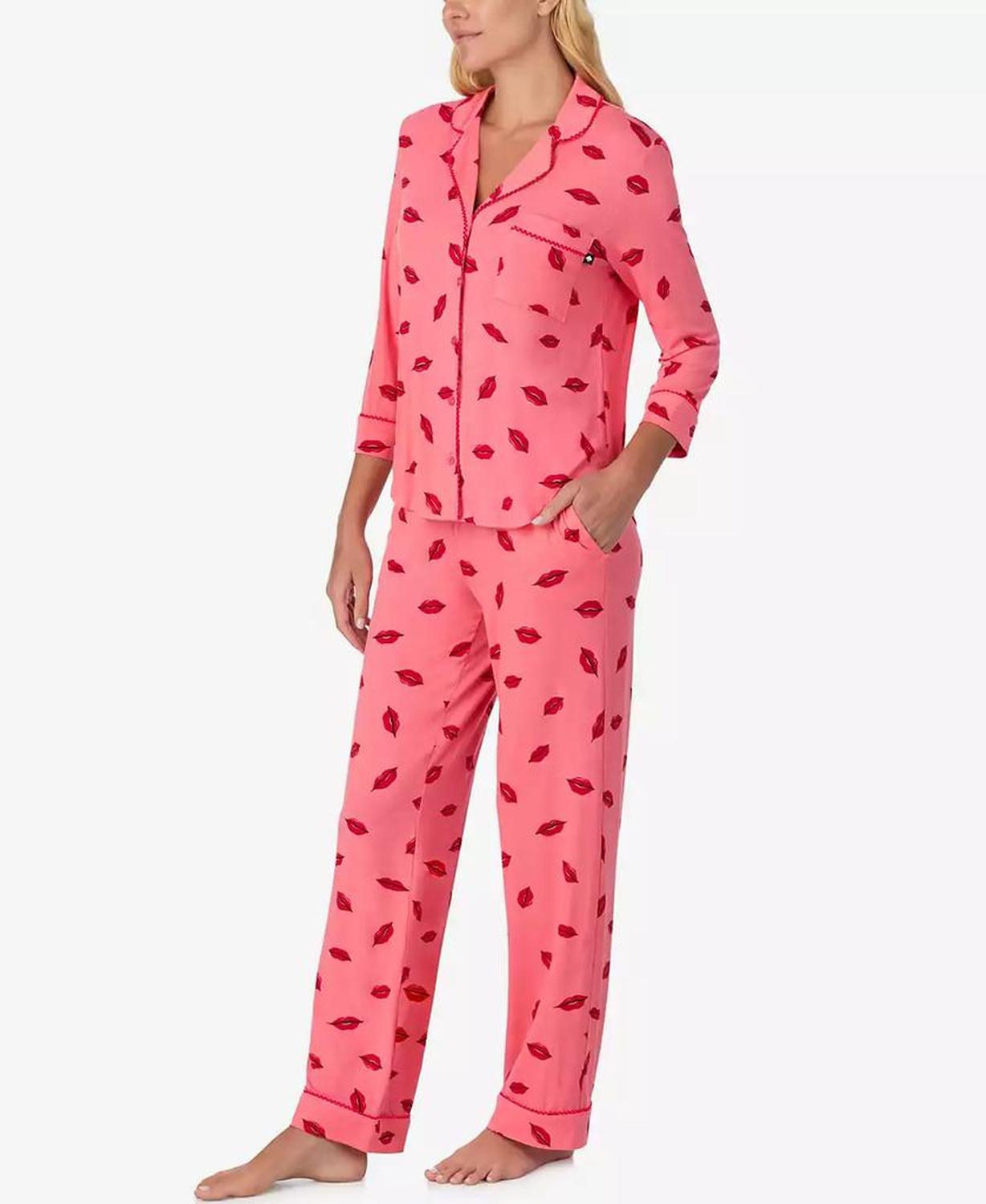 Women's 2-Piece Sleepwear 3/4-Sleeve Top and Pajama Pants Set