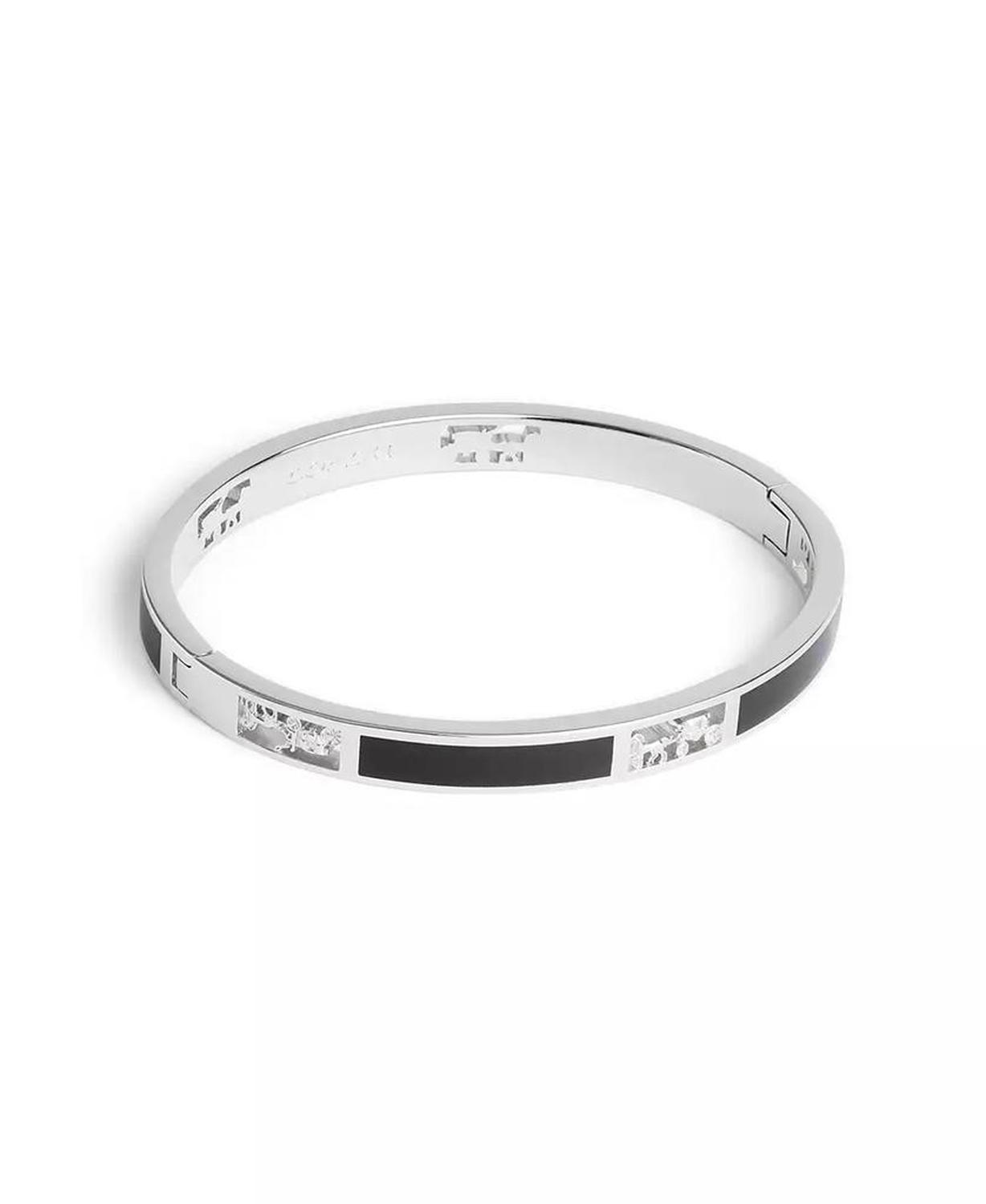 Enamel Signature Horse Carriage Cut Out Bangle Bracelet